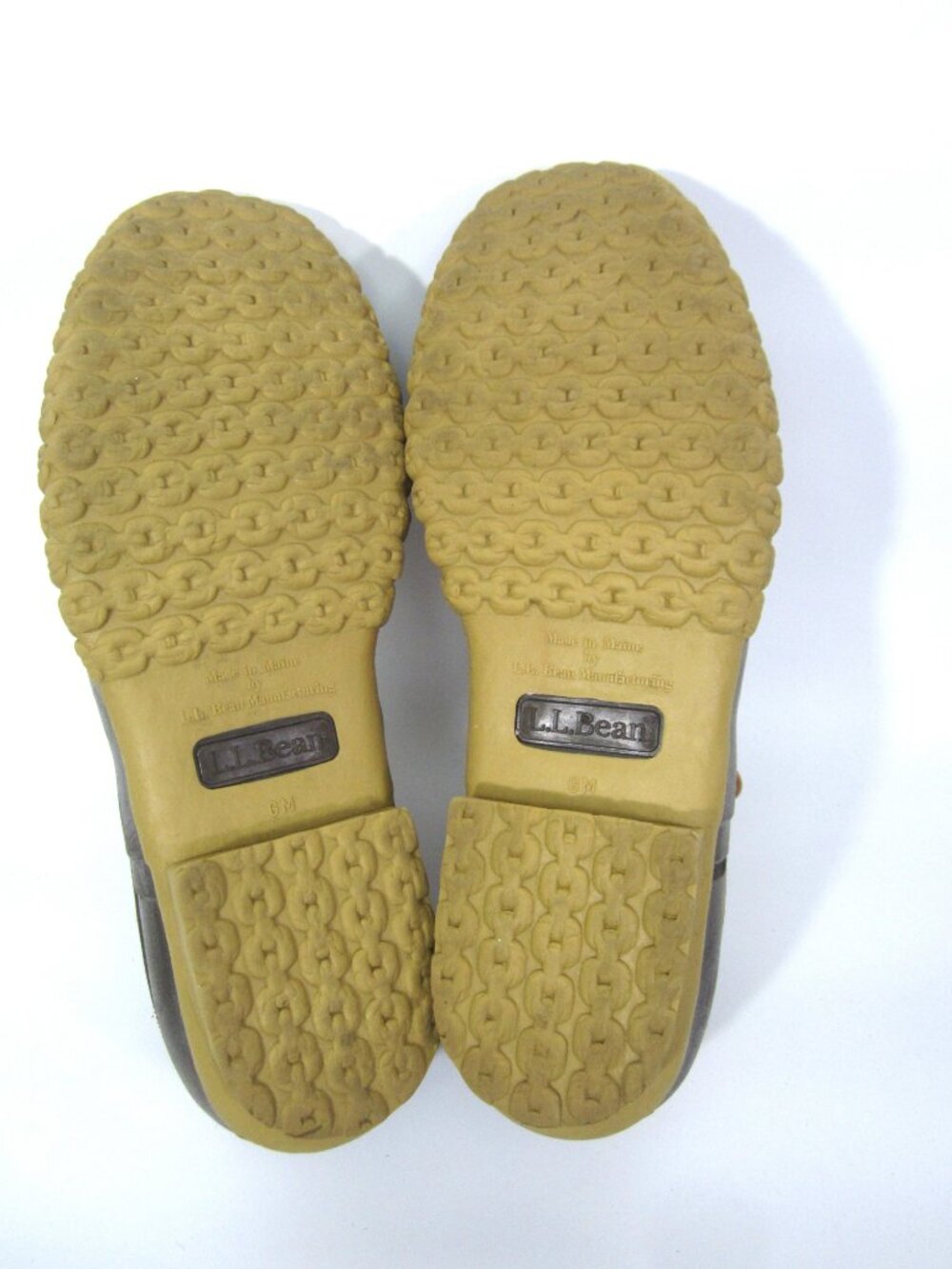 L.L. Bean Rubber Moccasin Moc Men's Size 9M Brown Made USA Maine Duck Shoes - Picture 11 of 12